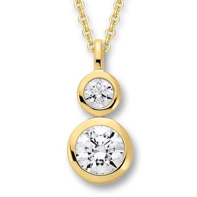 Kette mit Anhänger ONE ELEMENT "Zirkonia Anhänger aus 333 Gelbgold", gold, Halsketten, Damen, Gelbgold 333, Kleines Statement – persönlich, stilvoll, alltagstauglich
