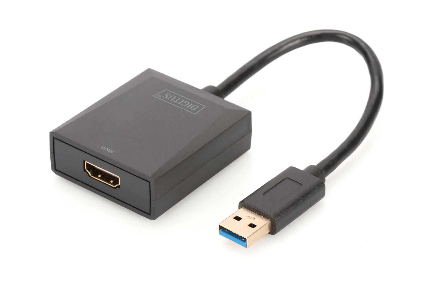 Digitus USB-A 3.2 Gen 1 to HDMI Graphic Adapter 1x HDMI, FullHD 1080p, Black DA-70841