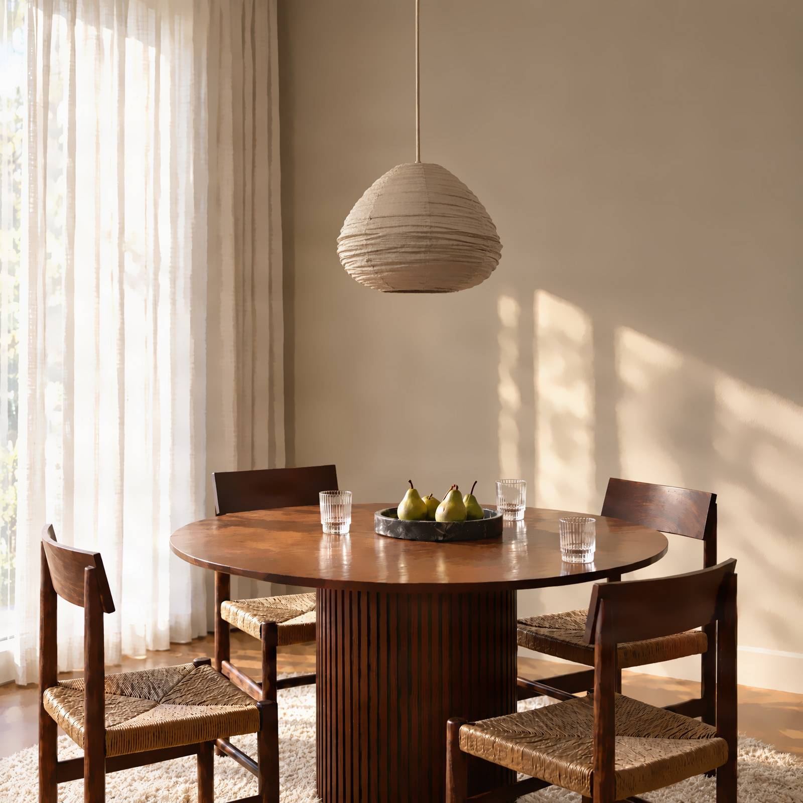 Hängelampe Autumn Lindby, dimmbar, alu / grau / zink, für Wohn- / Esszimmer, Textil / Stoff / Seide, Skandinavisch, Pendelleuchte