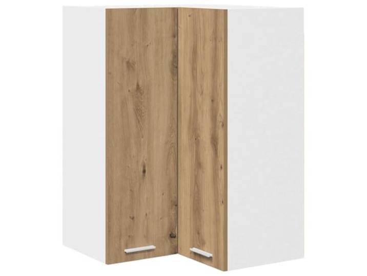 fsahslih Eckhängeschrank Küche Artisan-Eiche Weiß 57x57x80cm Praktischer Hängeschrank für die Küche schafft zusätzlichen Stauraum und passt ideal in moderne Wohnräume.