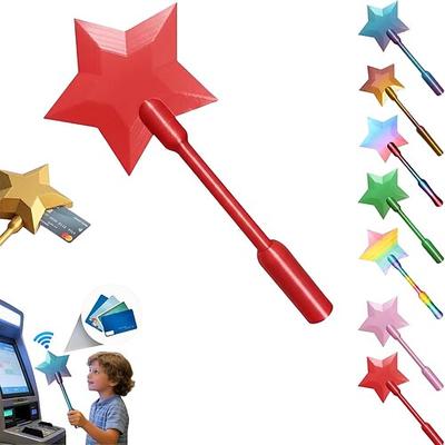 3D-gedruckte Zauberstab-App zum kontaktlosen Bezahlen, magische Sternen-Zauberstäbe zum Bezahlen, Zauberstäbe mit kontaktlosem Kartenhalter, digitale Sternen-Zauberstäbe für einfaches Bezahlen, tolles