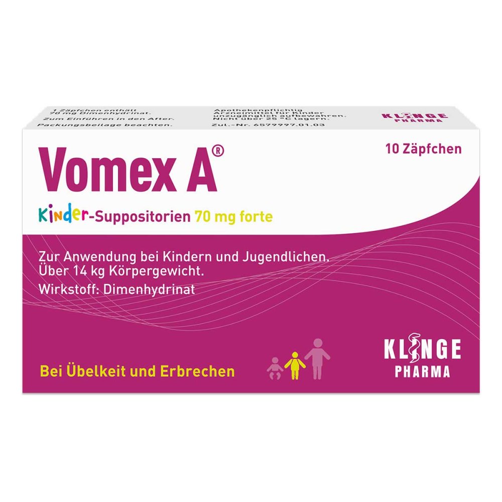 Klinge Pharma GmbH Vomex A Kinder Zäpfchen 70mg forte 01493022