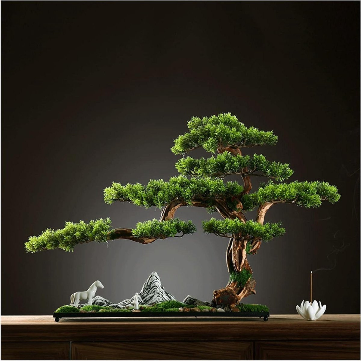 Groene Kunstmatige Bonsai Faux Boom voor Interieur Decoratie - Hoogte: 43 cm