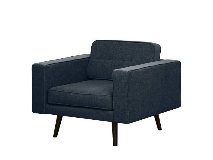 Fauteuil Vagnas I Bleu/Bleu marine Tissu Nere 86 x 82 x 76cm