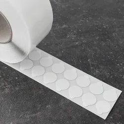 Doppelseitige Klebepunkte, beidseitig stark haftend, Reinacrylat, 1 mm dick, 25 mm, 1000 Stück, Papier, hochtransparent
