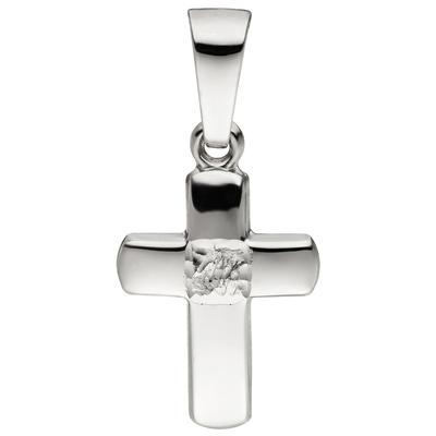 Kreuzanhänger JOBO "Anhänger Kreuz", weiß (weißgold 333), Schmuckanhänger, Damen, Weißgold 333, 333 Weißgold