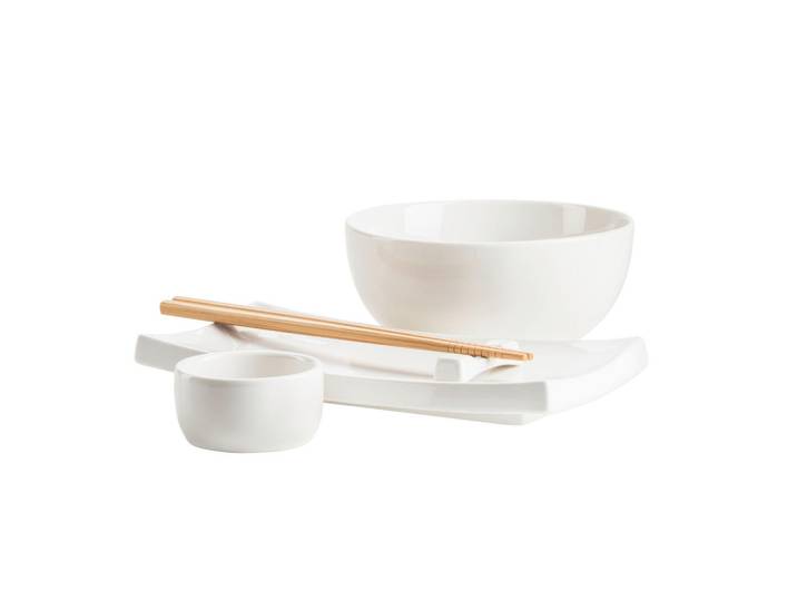 Mäser Chinesisches Tafelservice, Weiss, Keramik, 10-teilig, Geschirr, Geschirr-Sets, Tafelservice
