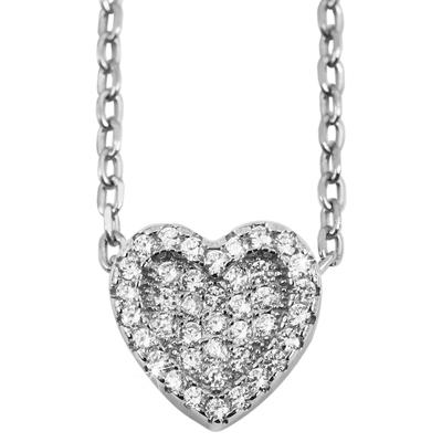 Herzanhänger AKZENT "Hajar" aus 925 Sterlingsilber, rhodiniert, langlebig", silber (silberfarbig), Schmuckanhänger, Damen, Silber 925 (Sterlingsilber)