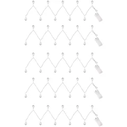 Lichterkette Weihnachtsdeko Diamanten-Design Leuchtkette Dekolicht, Kunststoff silber, Batterie 5x 10 LED 3000K warmweiß, 5x L 120 cm