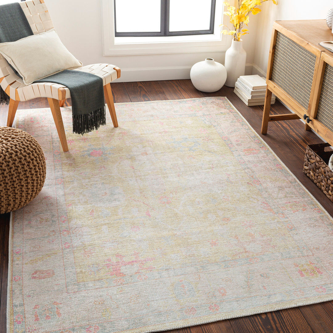 Blue Elephant Machine Washable Oriental Area Rug Cream;Ivory;Yellow;Beige Rectangle 200 x 274cm