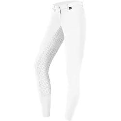 Reithose Damen Full-Grip Micro Sport Silikon Weiß / 42