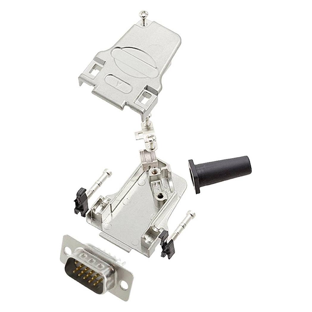 Encitech D45ZF09-HDP15-W-K 6355-8064-01 D-SUB Stiftleisten-Set 45 ° Polzahl (num (6355-8064-01)