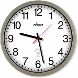 Peweta, Wanduhr, Uhren 55.131.313 Funkuhr 1.5Vf.innen O350mm silbernes (35 cm)