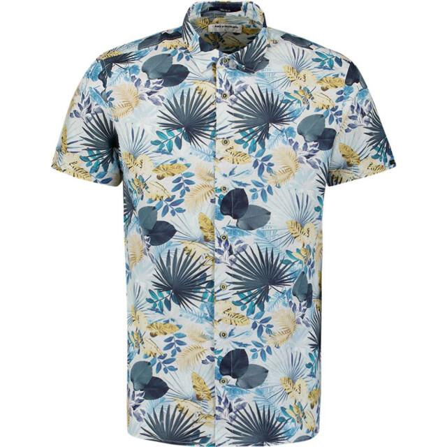 No Excess Shirt short sleeve allover printed blue