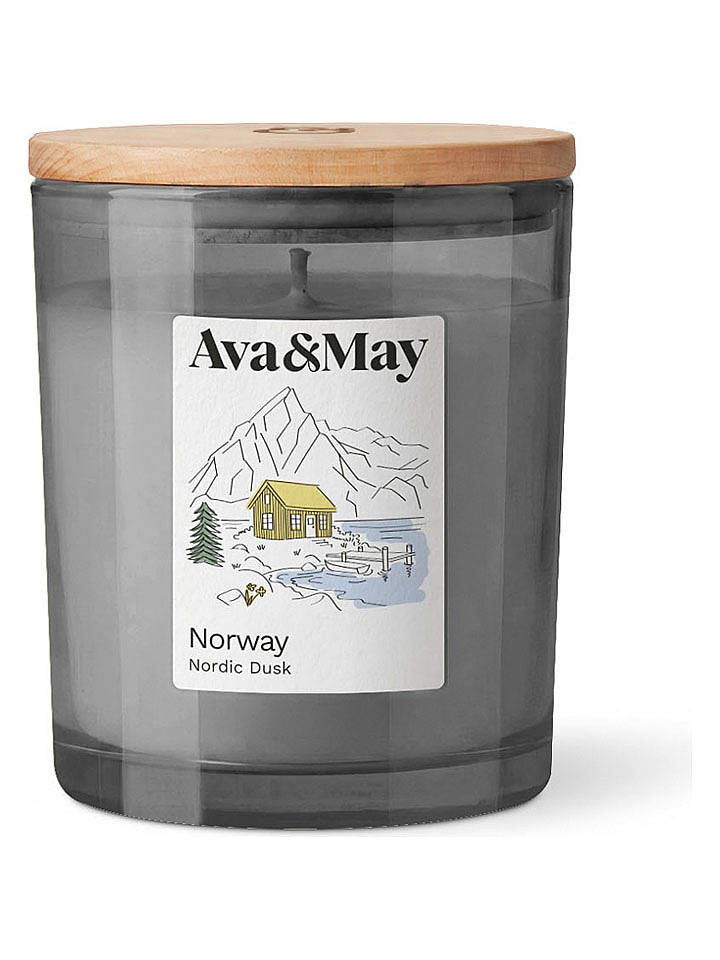 AVA & MAY Duftkerze "Norway" in Grau - 220 g - onesize