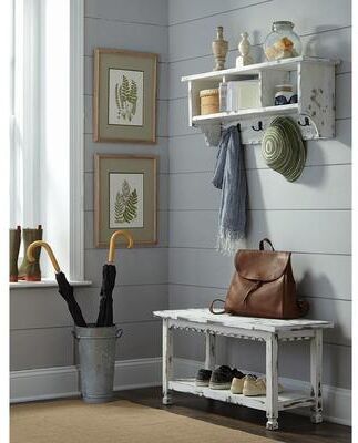 Alaterre Country Cottage Coat Hooks and Bench Set