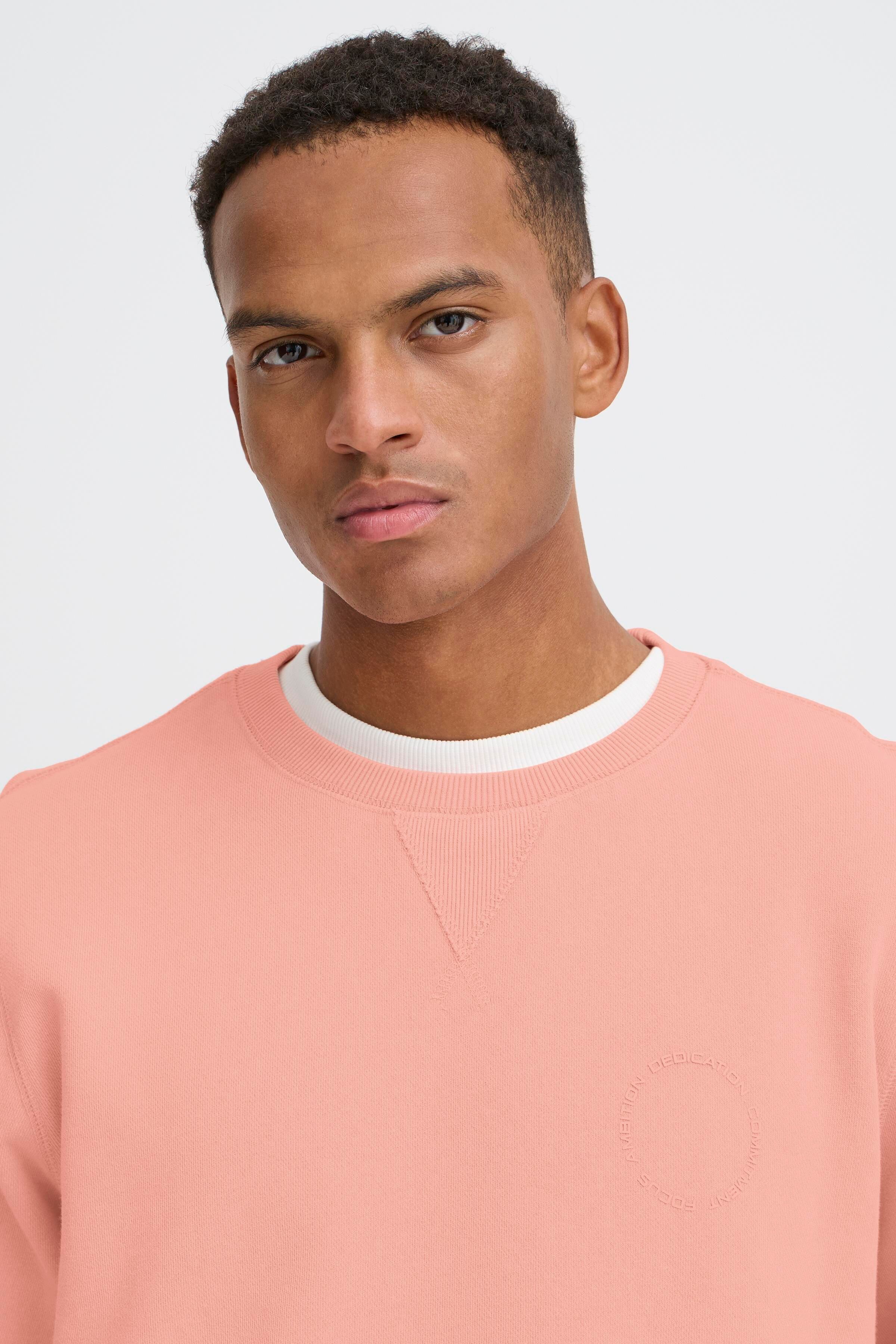 Sweatshirt BLEND "BHFACTOR CREW SWEATSHIRT", Herren, Gr. XXL, rosa (burnt coral), Sweatware, Obermaterial: 100% Baumwolle, unifarben, regular fit normal, Rundhals, Sweatshirts Sweatshirt, aus Baumwolle und Sweatware, Regular Fit, mit Rundhalsausschnitt bu