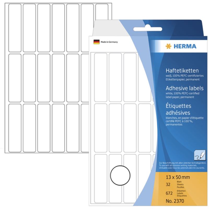 Herma 2370 Vielzwecketiketten 1.3x5 cm (32 Blatt (672 Etiketten))