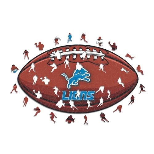 Iconic Puzzles Detroit Lions houten puzzel voor volwassenen, meerkleurig, 500 stuks