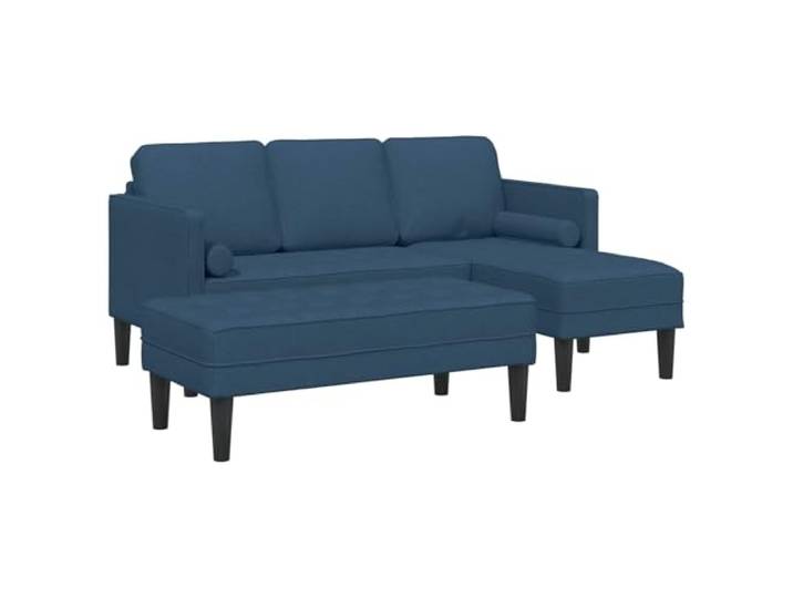 RJPLMFV Sofa-Set, modular, 2-teilig, blau, Polyester Rahmen aus Holz, flache Armlehnen, atmungsaktiver Stoff, einfache Montage, Konfiguration L oder U