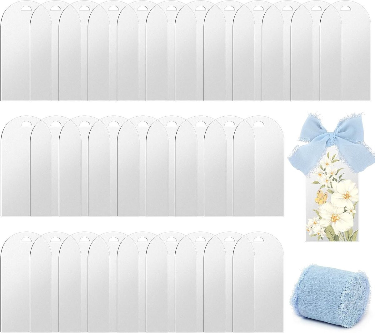 30 Transparante Acryl Plaatskaarten voor Bruiloft - 30 Stuks DIY Tafelkaarten en Naamplaten
