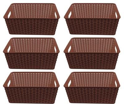 YBM Home Plastic Rattan Storage Box Basket Organizer, BA425