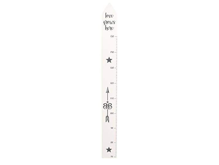 roba Messlatte Rock Star Baby - Skala bis 150 cm - Wachstumsmesser für Kinder - Kinderzimmer Dekoration - Holz weiß / anthrazit