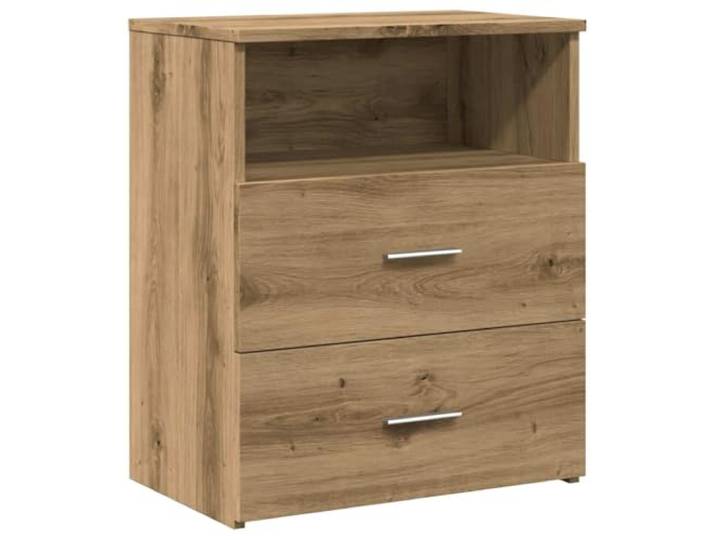 GHVBNMF Nachttisch Artisan-Eiche 50x32x60 cm Holzwerkstoff Mit 2 Schubladen und Ablage für Ordnung im Schlafzimmer, glatte pflegeleichte Oberfläche inklusive Wandhalterung.