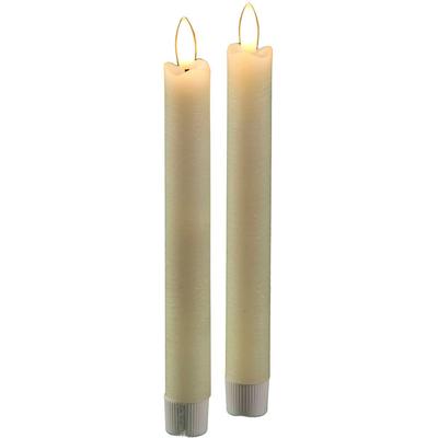 LED-Kerze AMBIENTE HAUS "LED Stabkerzen 20cm", weiß, H:20cm Ø:2cm, Wachs, Kerzen, LED-Kerze