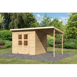 Woodfeeling Gartenhaus Schönefeld 5 mit Anbaudach