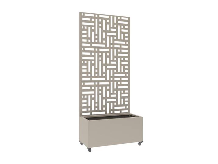 casa.pro Blumenkasten mit Trennwand Bernalda, Beige, Metall, Rechteckig, 82x190x38 cm, Dekoration, Blumen & Blumentöpfe, Übertöpfe