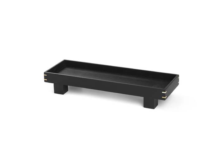 Ferm Living Plateau en bois Bon X small Chêne teinté noir