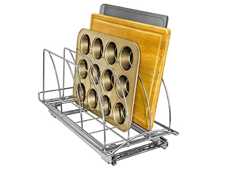 Lynk Professional, Schneidebrett, Backgeschirr, und Schacht Organizer – Ziehen Küche Schrank Rack – Chrom
