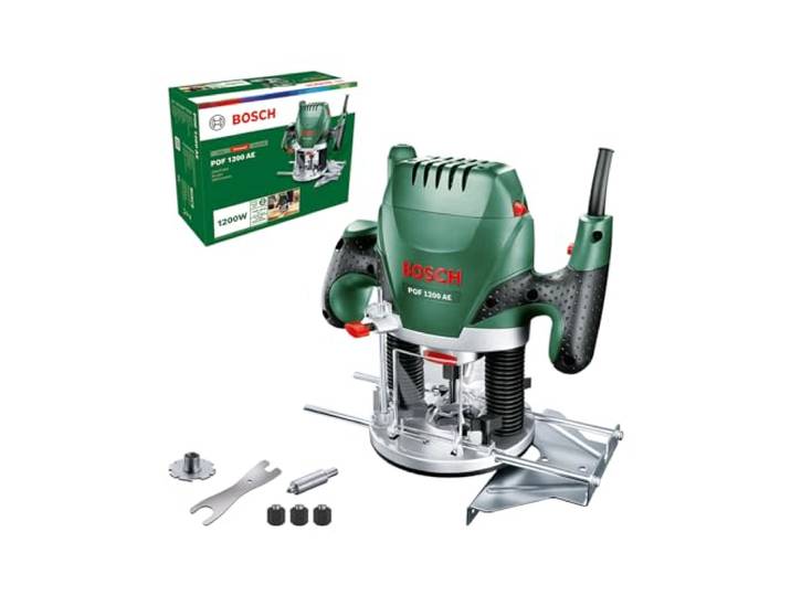 Bosch Défonceuse POF 1200 AE Pour mener à bien facilement une multitude de projets créatifs dans le bois POF 1200 AE Défonceuse