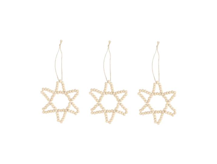 Scandi Living Suspension de sapin étoile Craft Lot de 3 Nature