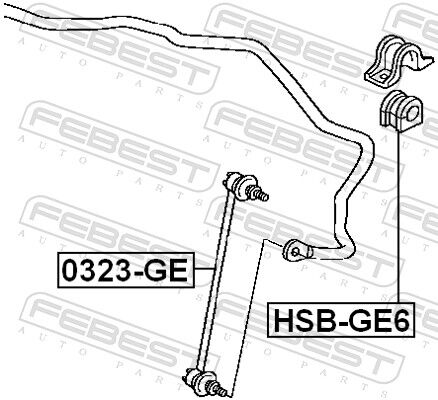 Febest Lagerung, Stabilisator Hsb-Ge6 Vorderachse Für Honda