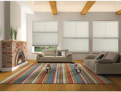 "BlindsAvenue Cordless Day/Night Cellular Honeycomb Shade, 9/16"" Single Cell, White Dove"
