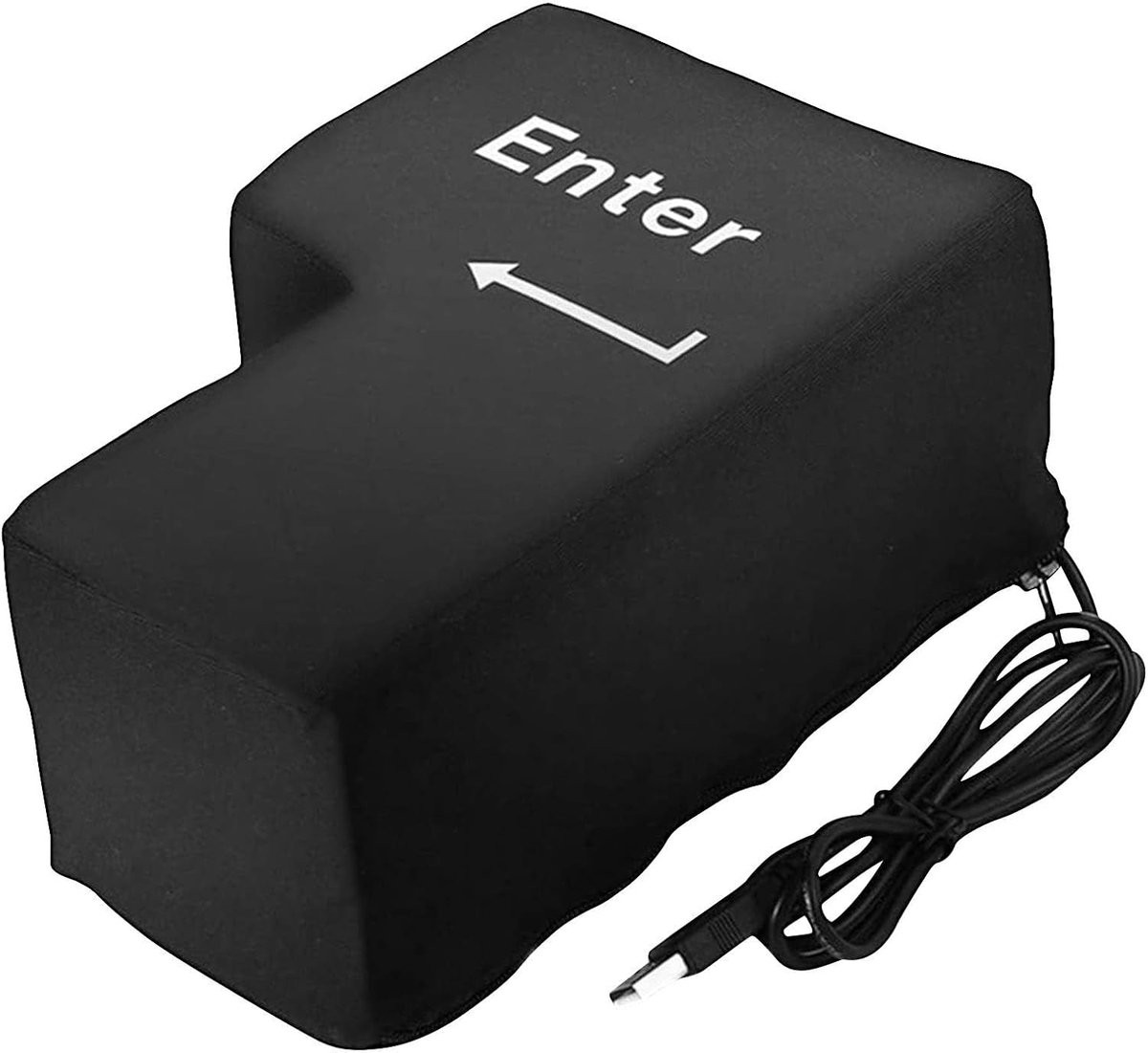 Groot Enter Knop Kussen XXL - USB anti-stress kussen voor kantoor en bureau