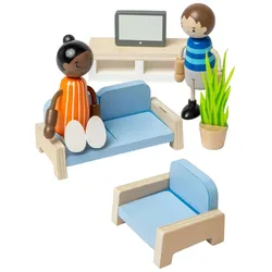 Bigjigs Puppenhausmöbel aus Holz, Wohnzimmer - 5-teilig.