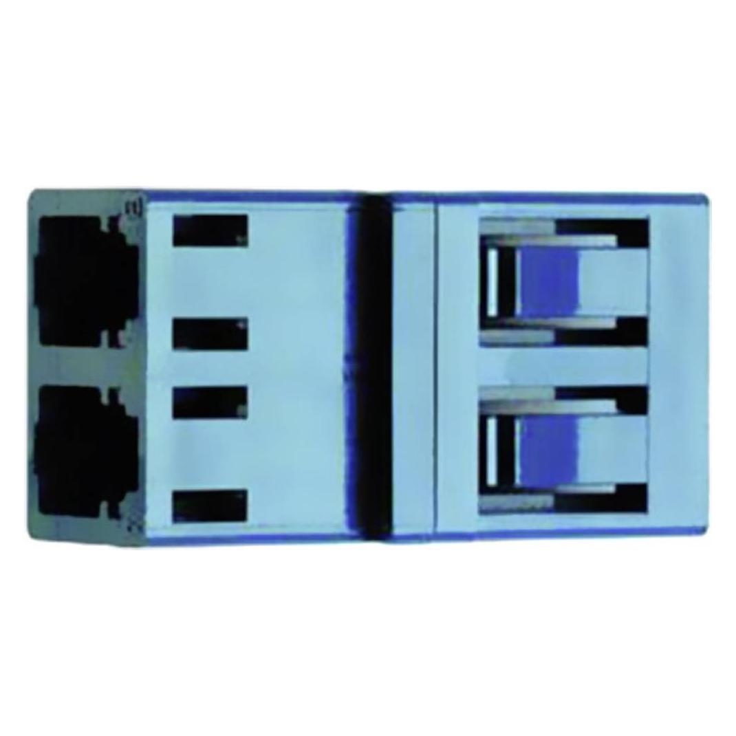 Telegärtner LWL Kupplung 2xLC-Duplex, Multimode OM3, türkis zum Einbau in unbestückte LWL Patch Panel. Wandverte (J08071A0017)