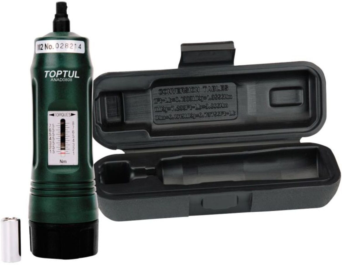 Toptul Cacciavite dinamometrico 1/4 pollici 1-8Nm mit Bitadapter