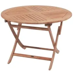 Zebra Poker rund Tisch 110x74cm rund aus Teakholz