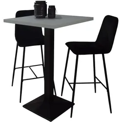 TRESENTISCH Elene 70x70x106 schwarz matt/aqua matt lack