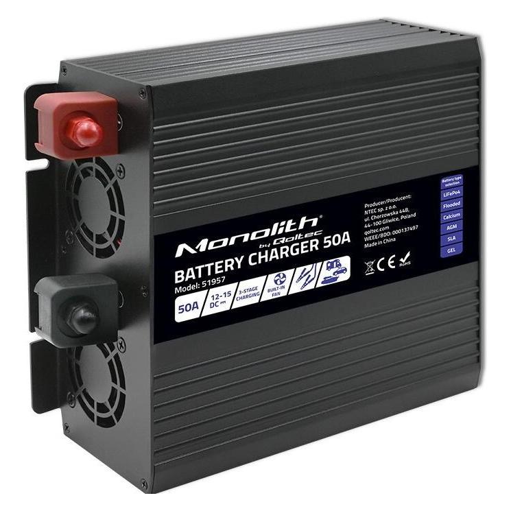 Qoltec ładowarka Do Akumulatorów Lifepo4 Agm Gel Sla | 50a | 12v (51957)