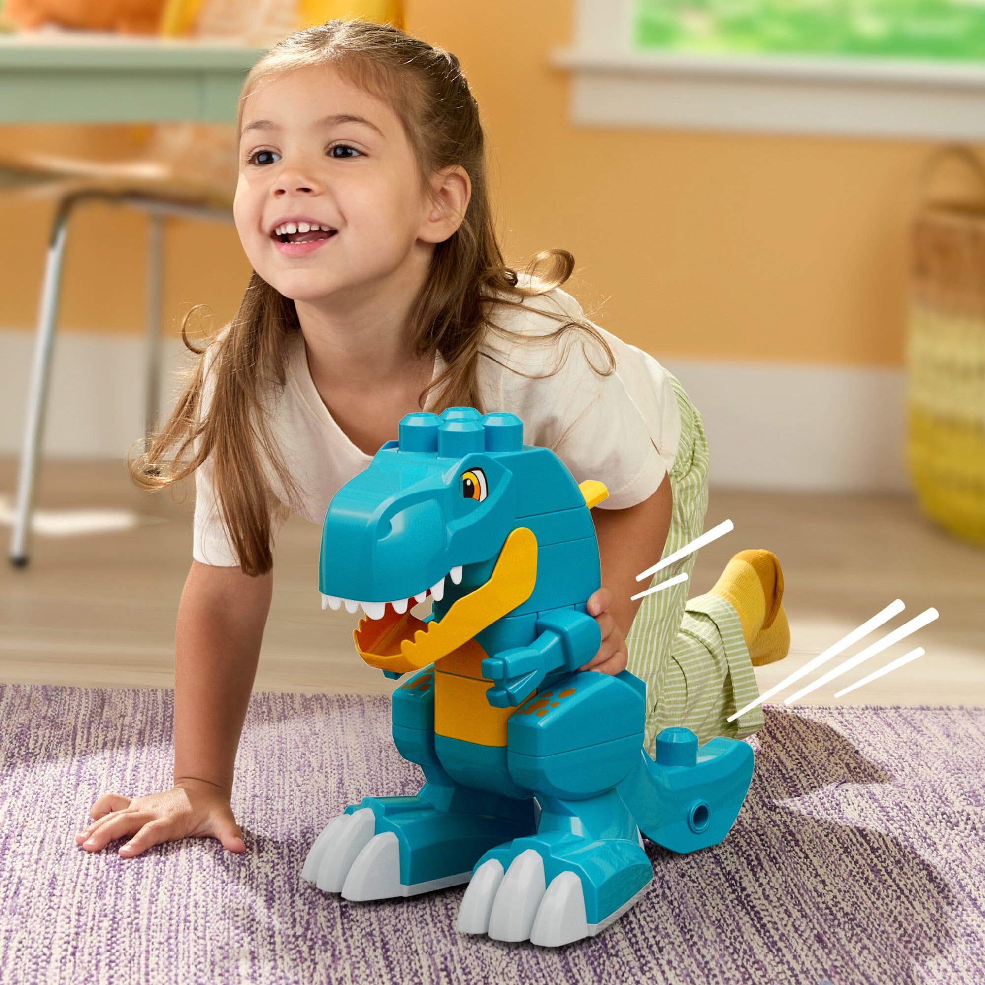 Mattel MEGA BLOKS Build ; Chomp Dinosaur 3-in-1 Building Set, 25 Pieces for Preschoolers