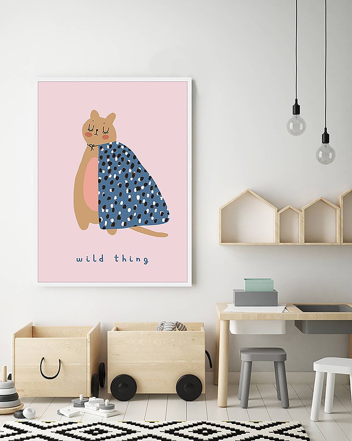 home24 Wild Thing abstracte wanddecoratie in meerdere kleuren, 63 x 83 cm