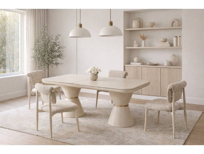 JVmoebel Esstisch Exklusiver Beiger Esstisch Designer Küchentisch Edle Holztische, Made in Europa