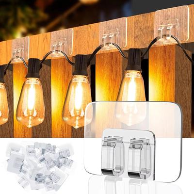 Inspired Finds 100 Piece Outdoor String Light Clips With Waterproof Adhesive For Christmas Light Hooks And Patio Lighting 10 Pack