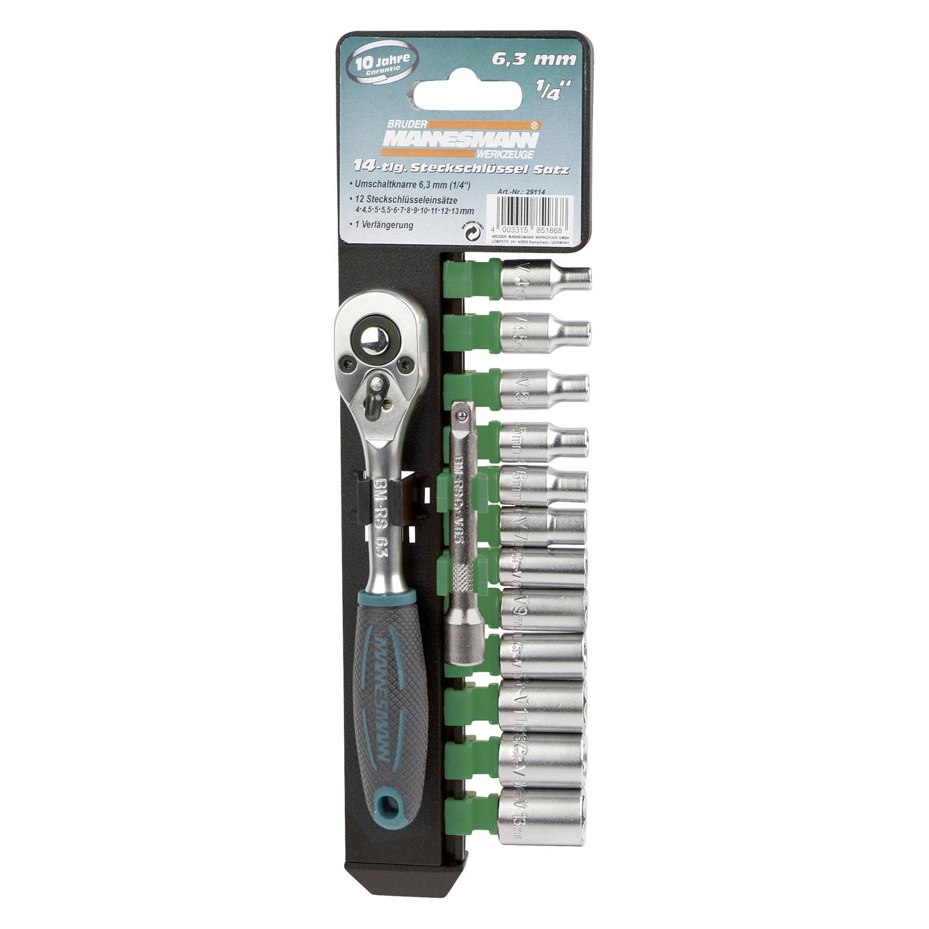 Mannesmann Steckschlüsselsatz 1/4", 14-tlg. (M29114)