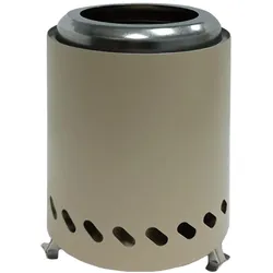 Eden Outdoor, Feuerschale, Kompaktes Tischfeuer Edelstahl, Beige - raucharm, Holzpellets/Feuerholz (14.50 cm)